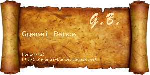 Gyenei Bence névjegykártya